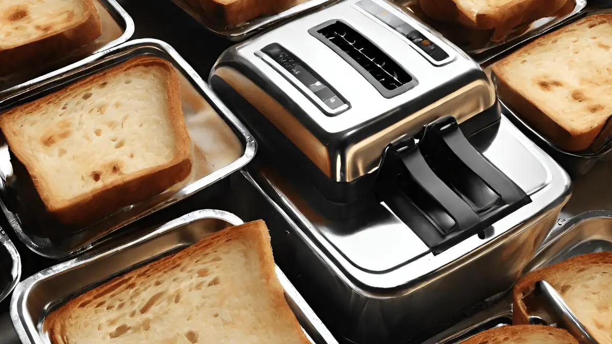 Grille-pain fente longue avec plusieurs tranche de pain.