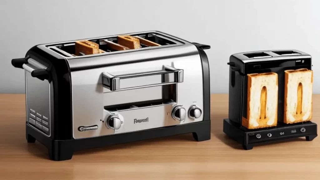 Grille-pain 4 fentes sur une table avec un autre modèle